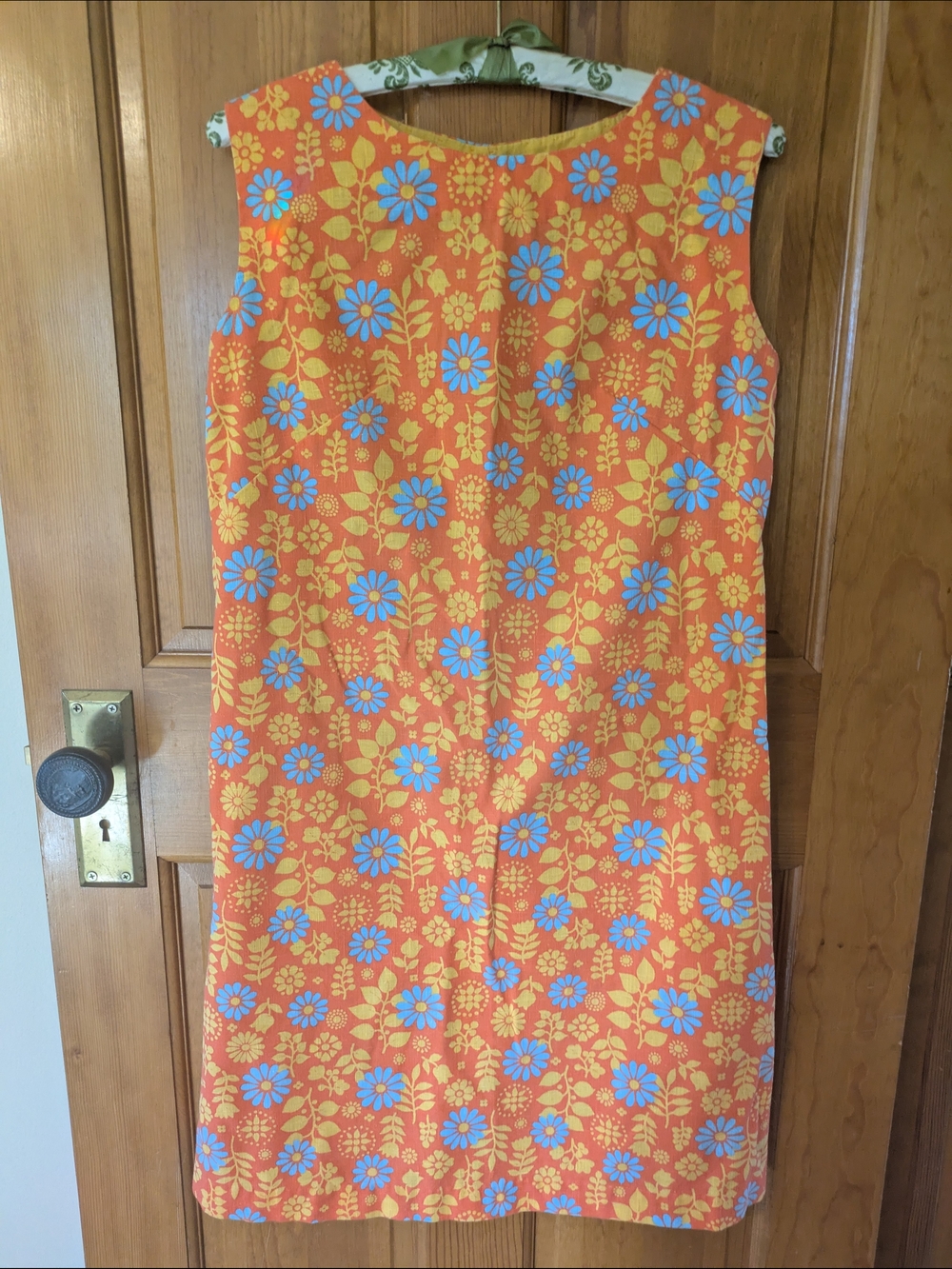 Retro Orange Floral Shift Dress